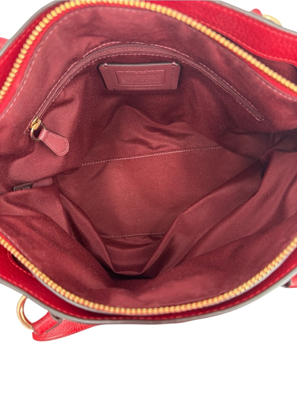 Coach Remi Pebbled Leather Satchel Crossbody Bag Tru Red - Picture 12 of 16